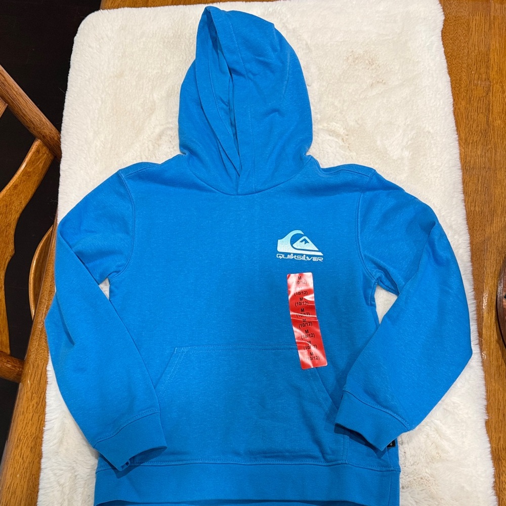 Quiksilver Bright Blue Pullover Hoodie with Front Pocket